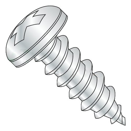Newport Fasteners Self-Drilling Screw, #10 x 1 in, Cadmium Steel Pan Head Phillips Drive, 1000 PK 829306